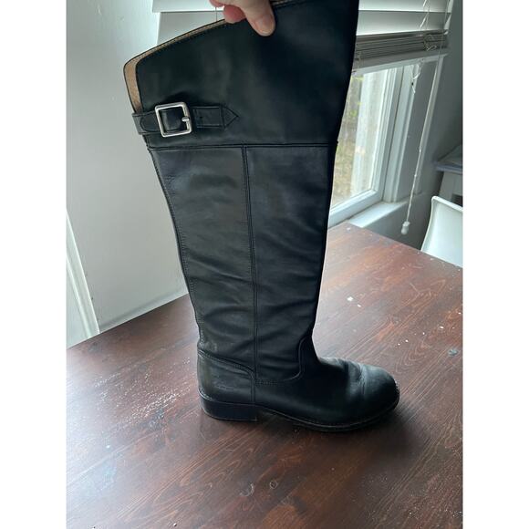 Coach Joele Black Leather Knee High Riding Boots Size 7B - Picture 1 of 8